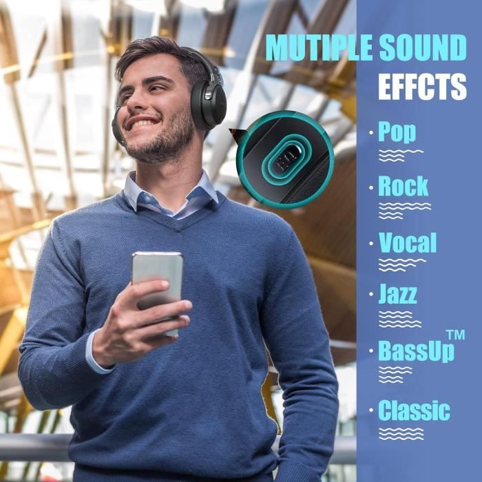 Casque audio sans fil à arceau avec réduction de bruit - HEADPHONES ANC STUDIO - Create