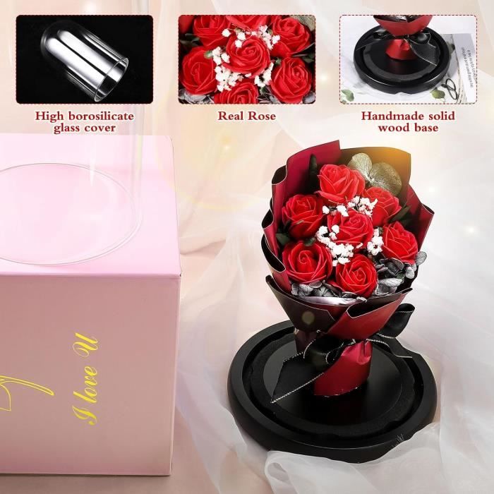 Rose Éternelle Avec Collier - Cadeau Romantique Pour Femme, Maman & Amoureuse