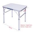 Ashata Table pliante 1x plateau de support de bureau de table pliante réglable en alliage d'aluminium pour pique-nique de camping-2