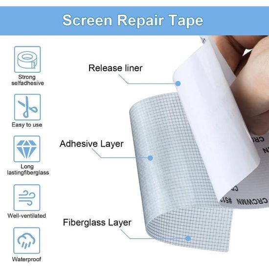 Rouleau De Réparation - 5cm X 200cm - Couleur Gris - Fixation Adhésive - Maison