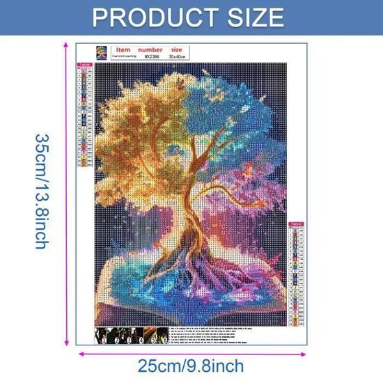 Kit Diamond Painting Arbre De Vie 5D - Toile 30x40cm - Peinture Aux Strass DIY - Décoration Murale