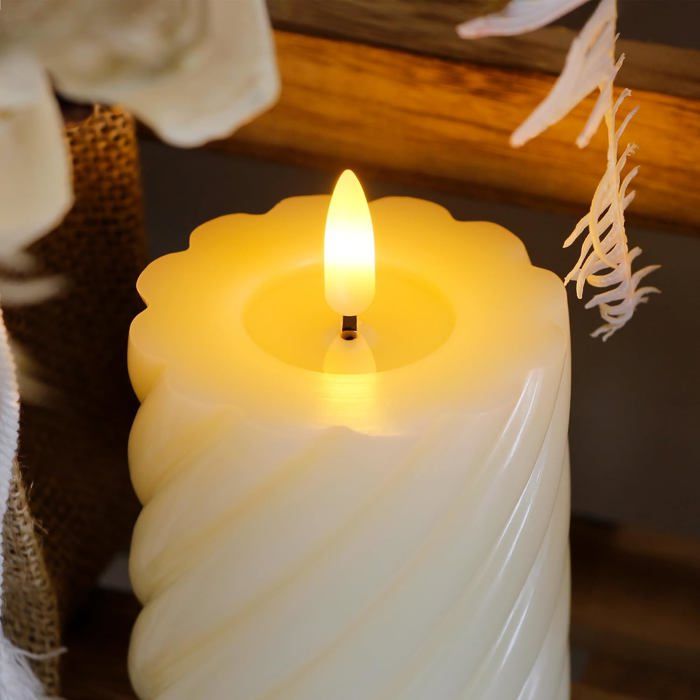 Bougie Led Telecommande Mavandes 10 X 30CM Bougies Vacillantes Sans Flamme Avec Télécommande,bougies Piliers LED En Cire Bougies à Led