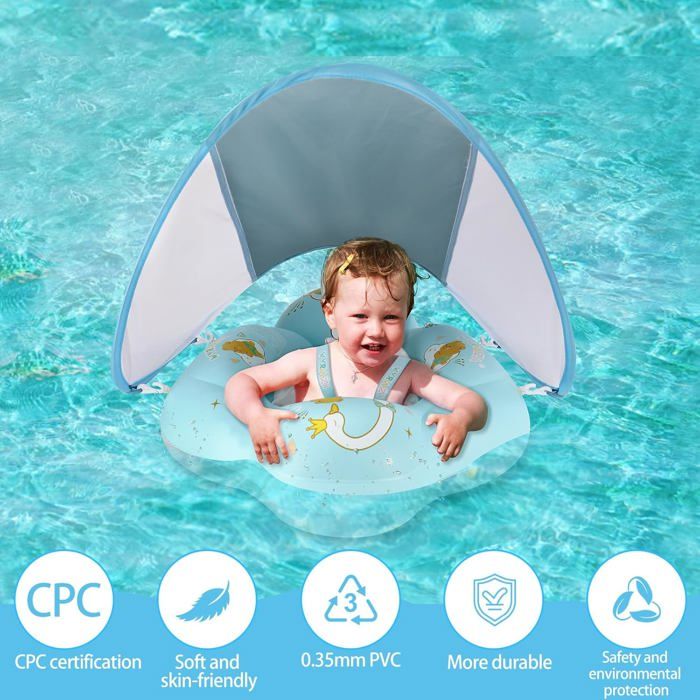 WYRIAZA Brassards de natation, brassards pour bébé de 2 à 6 ans, 6 à 20 kg, brassards pour enfants avec 3 airbags indépendants (S, rose