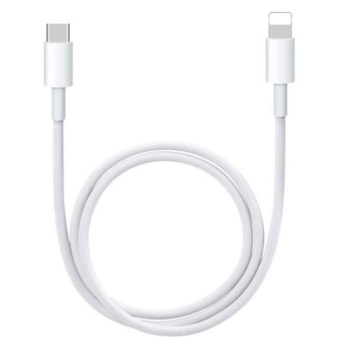 Câble Lightning Certifié MFi 1m + 2m - Charge Rapide Pour IPhone 14/13/12/11, IPad, AirPods (blanc)