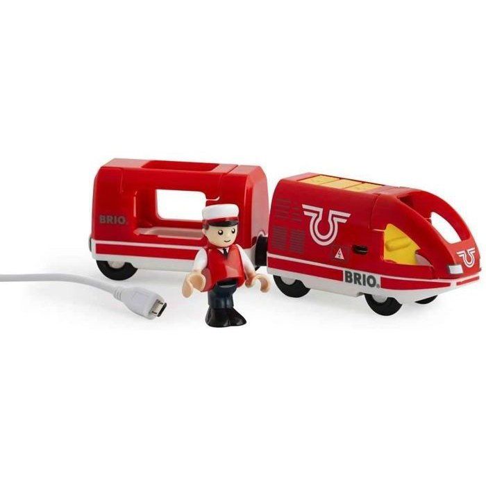 BRIO - Train De Voyageur Radiocommandé - Avec Lumière Et Son - Compatible Circuits En Bois - À Partir De 3 Ans