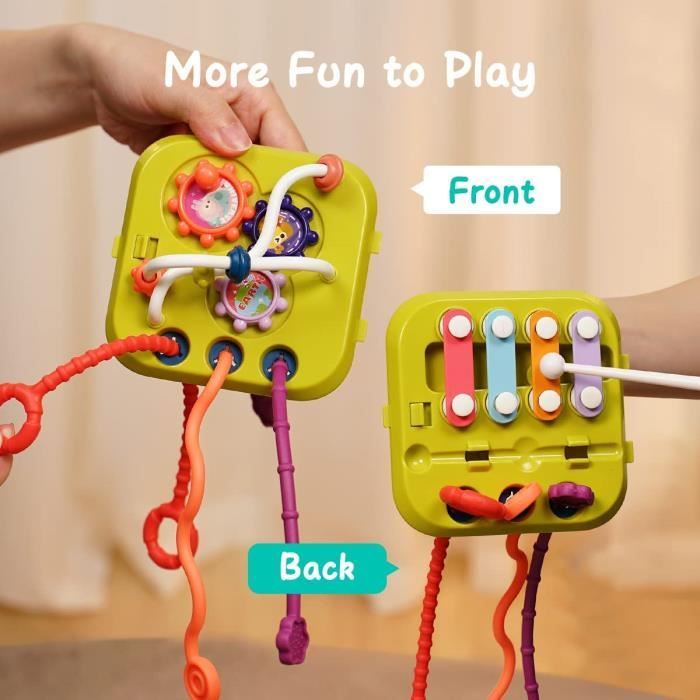 7 in 1 Montessori Sensoriel Jouets pour Bébé, Trieur de Formes, Cube d' activité Avec xylophone, Jouet de Corde à Tirer pour Enfants - Cdiscount  Jeux - Jouets