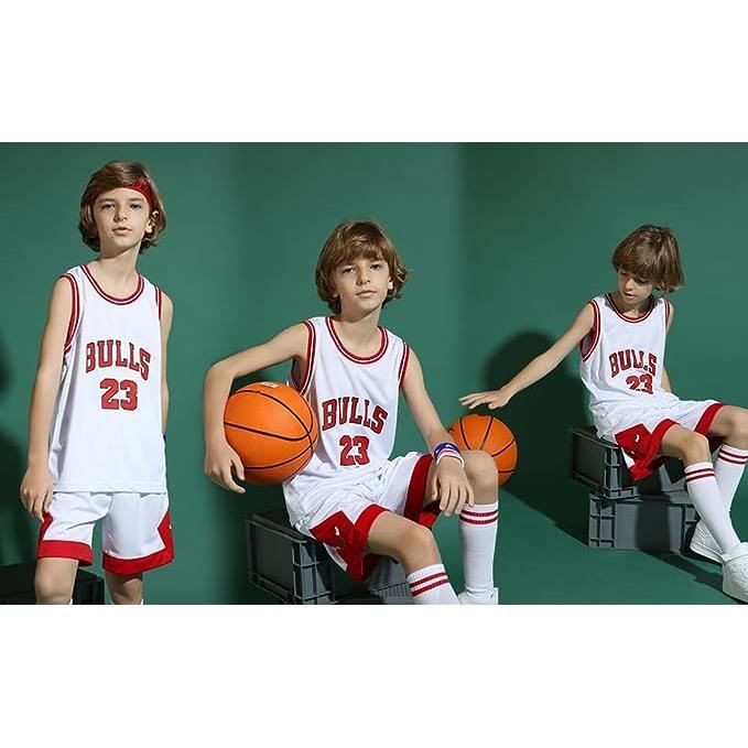 Tenue Basket Enfant Garçon et Fille,Ensemble Basket Enfant 4 6 8 10 12 14  Ans,Avec numéro 23 et motif