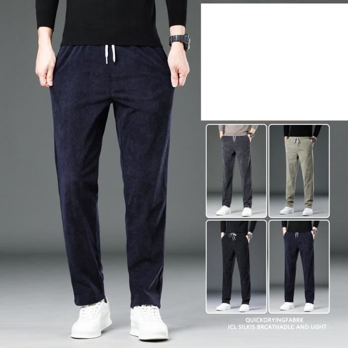 Pantalon En Velours Côtelé Pour Homme - Confortable Et Polyvalent - Pour Le Sport Et Les Loisirs - Taille élastique Avec Cordon - 12