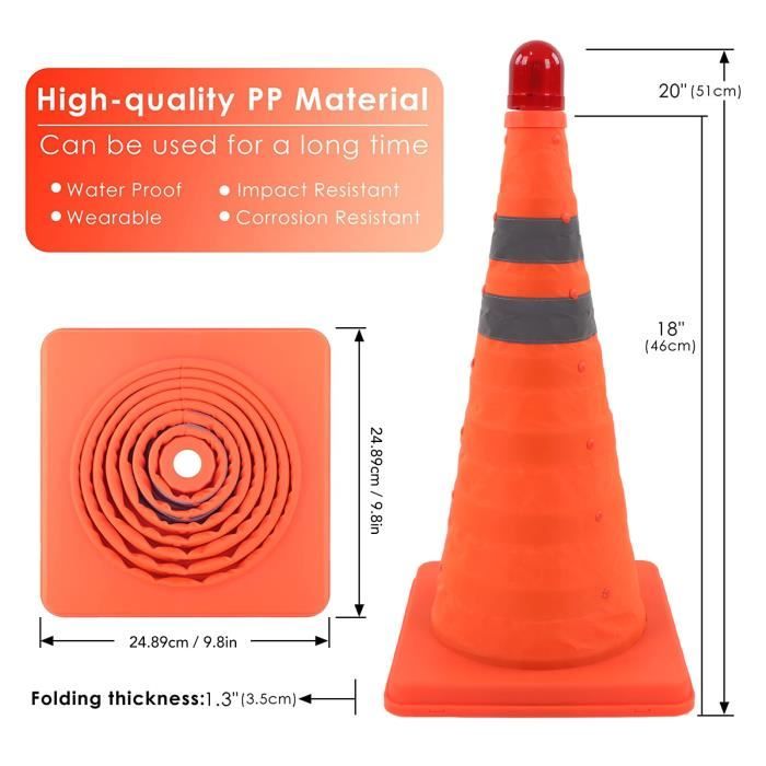 Lot De 4 Cônes De Signalisation Idena – Orange/blanc, Empilables, Pour Sport, Slalom, Football