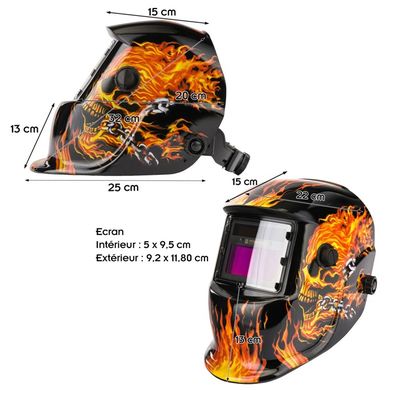 Masque De Soudage Solaire Auto-Obscurcissant LCD - Filtre DIN3/DIN11 Automatique Haut De Gamme
