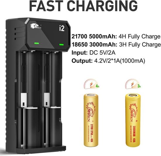 Chargeur Universel LCD Pour Batteries Li-ION 3,7V - Double Fente Indépendante Avec Affichage Intelligent - Sécurité Anti-Surcharge