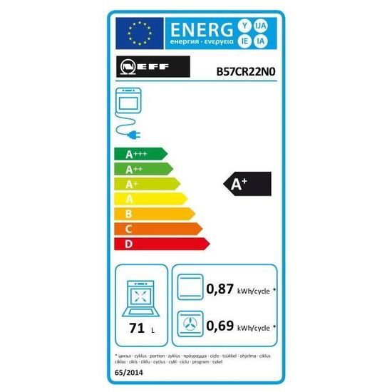 neff four encastrable pyrolyse b57cr22n0 porte slide hide cdiscount electromenager