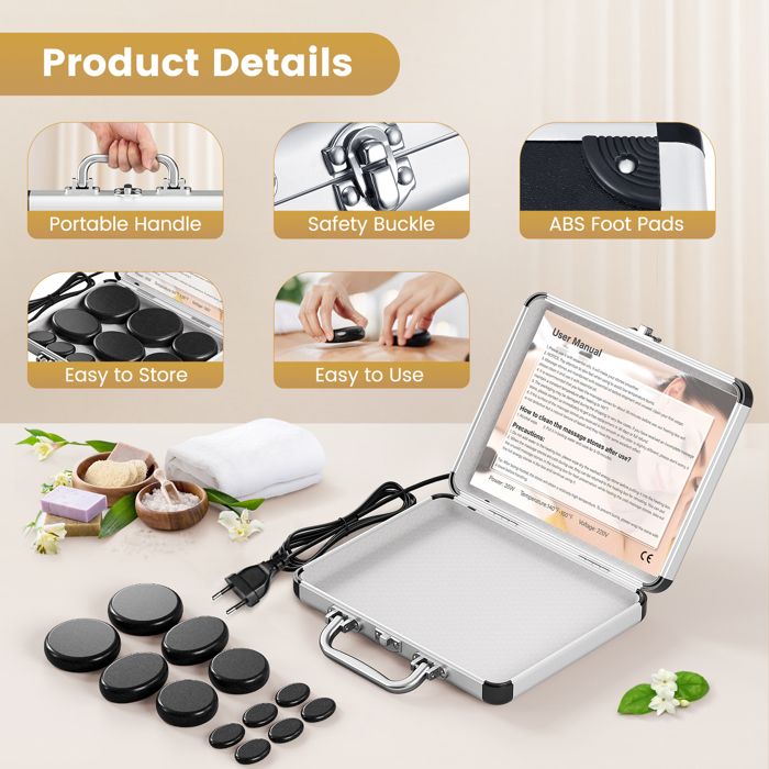 Coffret De 6 Pierres De Massage En Basalte - Pour Massage Aux Pierres Chaudes - Sens Original