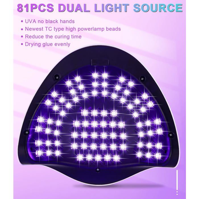 Lampe à Ongles UV LED 380W – Séchage Ultra-rapide Pour Vernis Gel, Utilisation Pro Ou à La Maison