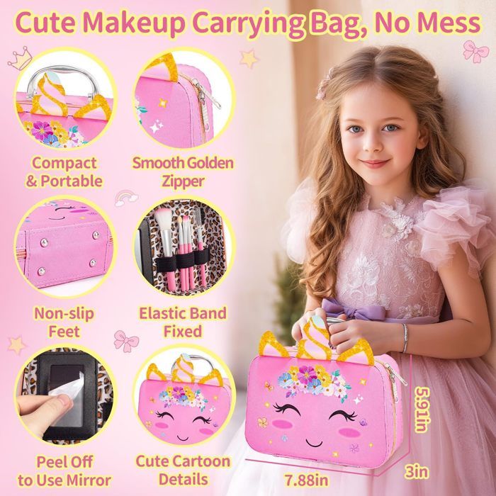 Sac à Main Jouet Princesse Pour Filles 3-6 Ans - Kit Maquillage & Accessoires, Jeu D'Imitation & Déguisement