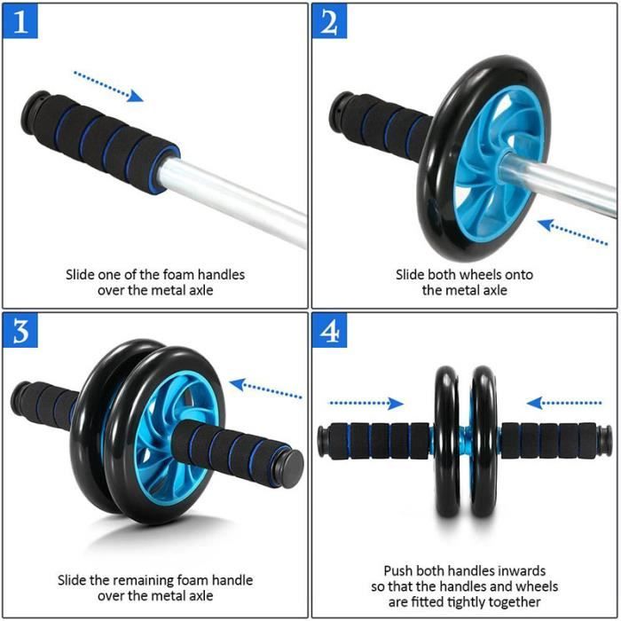 Lot de Sport Musculation Fitness kit de 3 Roue Abdominale Entrainement