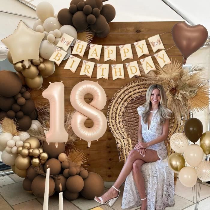 Bannière 'Happy 18th Birthday' - 90x180 Cm - Tissu Polyester - Décoration Intérieur/extérieur Fête Anniversaire - 8