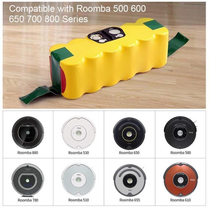Accessoire iRobot Roomba - Batterie Ni-MH de durée de vie ultra longue -  3500mAh 14.4V, pour Aspirateur iRobot Roomba 500/600/700/80