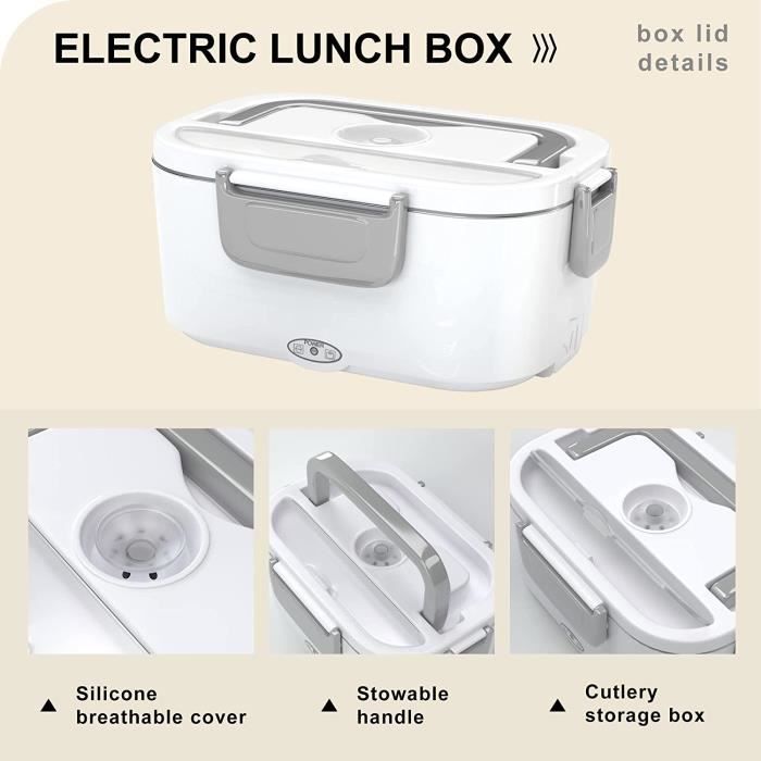 Boîte Chauffante Lunch Box Électrique à Lunch 220V 40W acier inoxydable  Boîtes-repas nettoyage amovible(Orange) - Cdiscount Maison