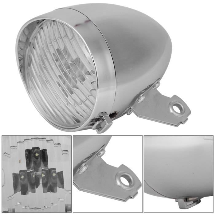 Eclairage avant de velo Vintage argente 3 LED haute luminosite Faible consommation d energie Cdiscount Sport