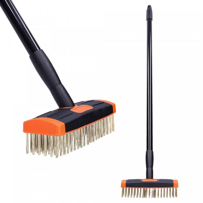 Brosse Acier Inoxydable Sol Uadme Balai Métallique Robuste 20cm - Brosse à Récurer En Acier Inoxydable Rigide Pour Terrasses, Garages Et Surfaces Dures
