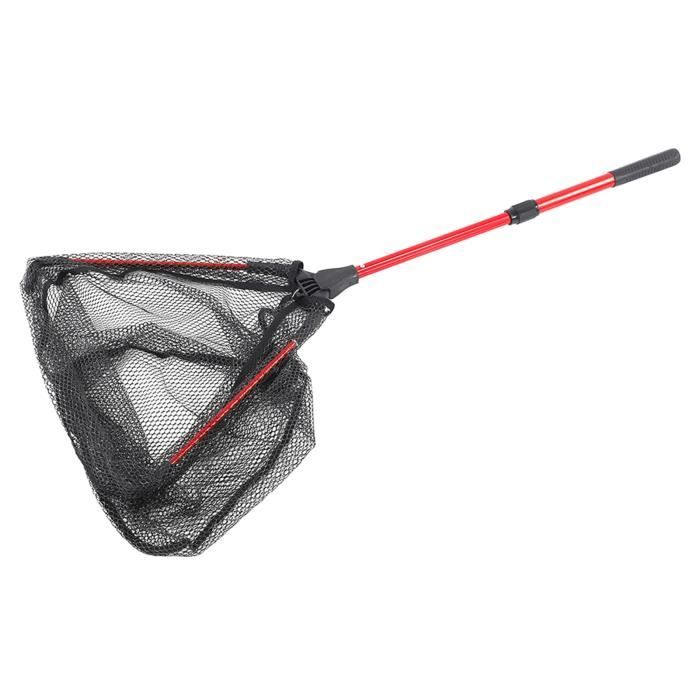 Épuisette Pliable Triangulaire Alliage Aluminium – Grand Maillage Nylon – Parfaite Pour Pêche, Crevettes, Crabes & Oiseaux