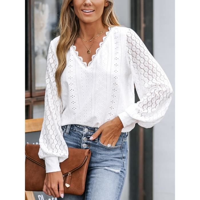 Ladies Blouses Blouse En Dentelle Blouse Blanche Chemisier Femme