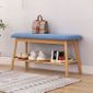 Meuble D Entree Banc De Rangement A Chaussure Avec Coussin Rembourre Et 1 Etagere Bleu Achat Vente Meuble A Chaussures Meuble D Entree Banc De Cdiscount