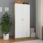 Armoire De Chambre Garde Robe Blanc Et Chene Sonoma 80x52x180 Cm