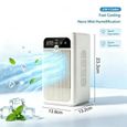 Climatiseur portable - 2 vitesses+brumisation - Silencieux - 3000mAh - Refroidisseur d'air portable -500ML air conditioner portable