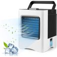 Climatiseur Portable, Alimenté par pile Mini Refroidisseur d'Air Personnel Humidificateur Purificateur Ventilateur de Climatis[146]