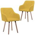 Maison® Lot de 2 Chaises de salle à manger Chaise de Salon Moderne Fauteuil Chaise de cuisine - Jaune moutarde Tissu &962408-0