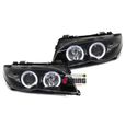PHARES FEUX AVANTS ANGEL EYES NOIRS BMW SERIE 3 E46 COUPE / CABRIO 03-06 (03331)-0