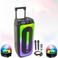 Enceinte USB Bluetooth 100% Autonome 1000W MAGIC-SOUND1000 FM TWS - 2 Jeux de lumière Astro - Soirée Karaoke Anniversaire-0