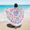 Immigoo Serviette De Plage Ronde Dessin Geometrique Originale
