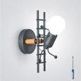 2pcs Applique Murale Interieur en Métal, Lampe Murale Moderne pour Salon Couloir Chambre à Coucher, 220V, E27 Ampoule (non incluse)-0