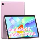 FIRMAST Tablette 10 Pouces Android 13,Octa-Core, 19 Go RAM + 256Go ROM / TF 1 TB,GMS, 6000 mAh, Double Caméra, WiFi, Bluetooth, Rose