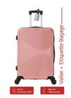 Valise Grande Taille - ADC - 75cm - ABS Rose - 4 Roues 360° - 94L