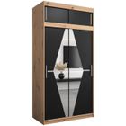 ABIKSMEBLE Boliwia 120 Armoire à Deux Portes Coulissantes avec Miroir, Tringle, Étagères et Extenstion 120x240x62 cm Artisan et