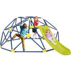 DREAMADE Toboggan avec Dôme d'Escalade Enfant, Aire de Jeux Charge 180KG Extérieure et Intérieure, 241,5 x 183 x 91,5 CM