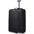 Kono Valise Cabine 53x36x18cm Souple Légère à 2 roulettes Bagage à Main Avion Valise de Voyage Bagages en Polyester 600D, (Noir)