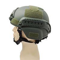 Casque Tactique Militaire, Airsoft, Paintball, Protection de tête avec Vision Nocturne, Support de caméra de Sport，vert foncé，56-61 