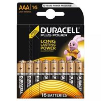 P2 Duracell Piles alcalines AAA Plus Power 16 pcs