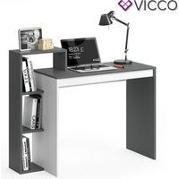 Vicco Bureau Leo avec étagère et plateau table de travail PC Blanc Anthracite