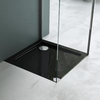 Receveur de douche carré en acrylique noir Mai & Mai F1 avec bonde A2 - 80x80x4cm