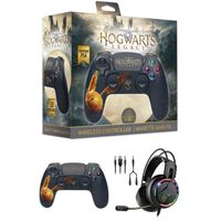Manette sans fil PS4 Bluetooth Harry Potter Hogwarts Legacy Vivet Doré Lumineuse 3.5 JACK + Casque Spirit of Gamer PRO-PH7