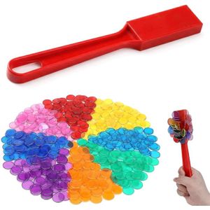 Kit Bingo Magnétique 100 Pièces – Jetons Colorés Avec Baguette Aimantée, Parfait Pour Les Jeux En Famille, En Classe Ou Entre Potes !