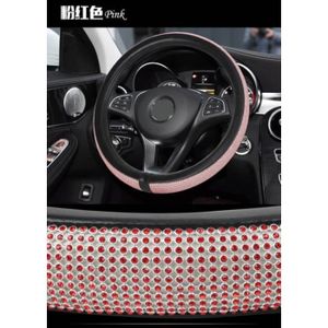 Version Rose Voiture De Volant En Cuir Couvre Cristal Strass