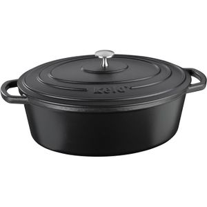 Mini cocotte ovale fonte noire 12,5 cm avec couvercle