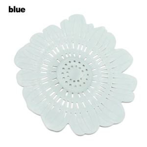 SIPHON DE LAVABO C bleu 13cm - Bouchon plat de 15cm en silicone,grand couvercle anti fuite pour baignoire, capteur de cheveux,